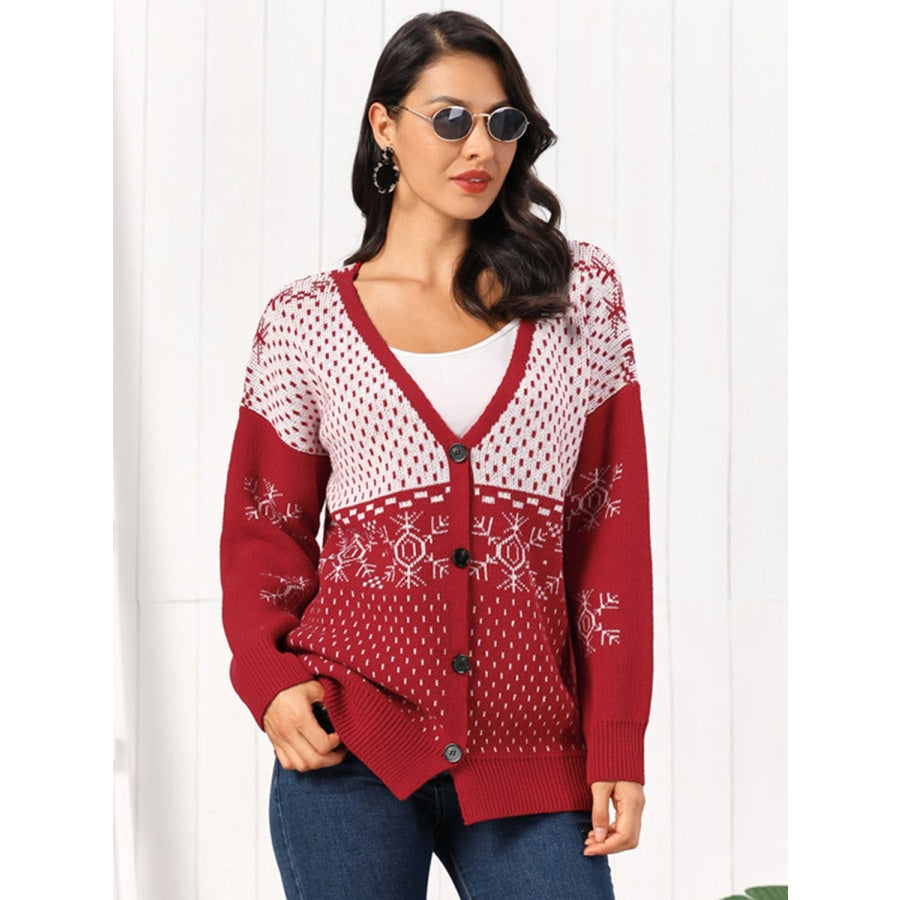 Snowflake Button Down Cardigan