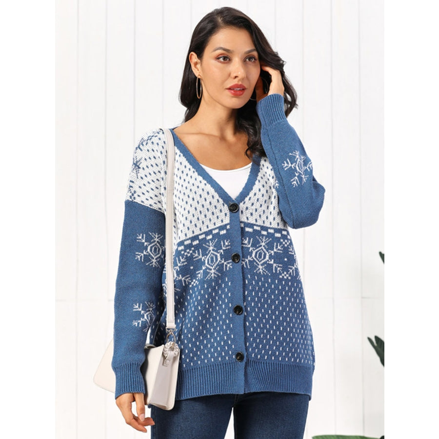 Snowflake Button Down Cardigan