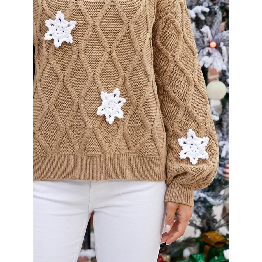 Snowflake Textured V-Neck Sweater Apparel and Accessories