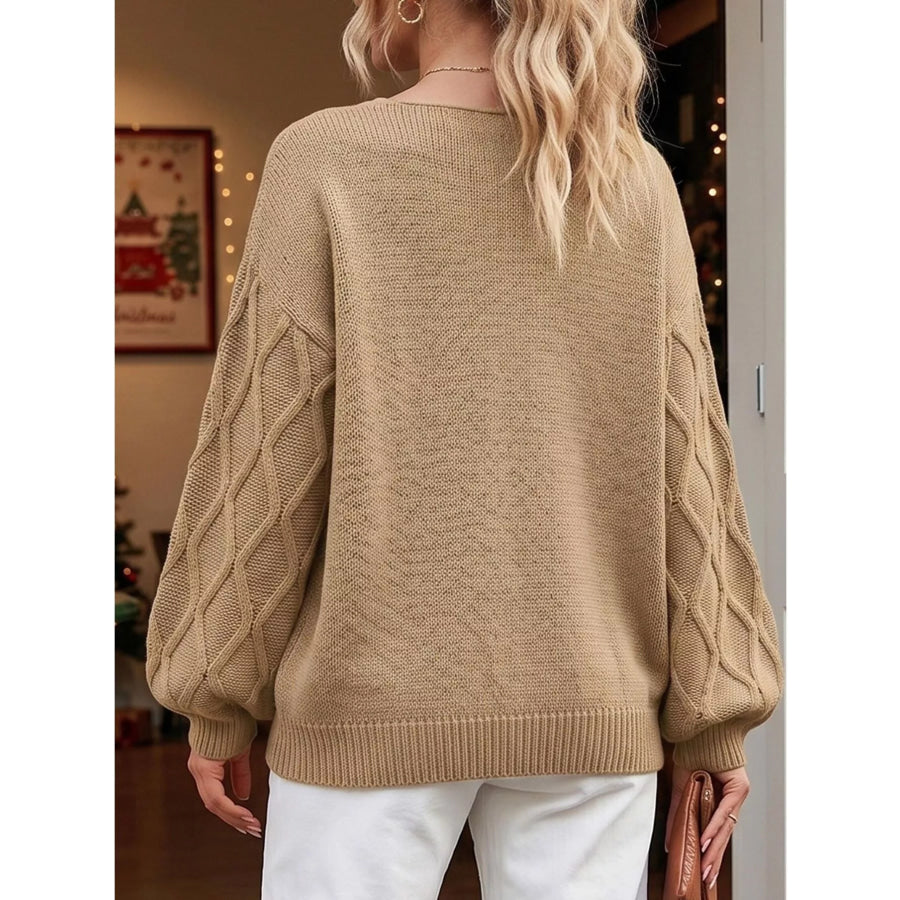 Snowflake Textured V-Neck Sweater Apparel and Accessories