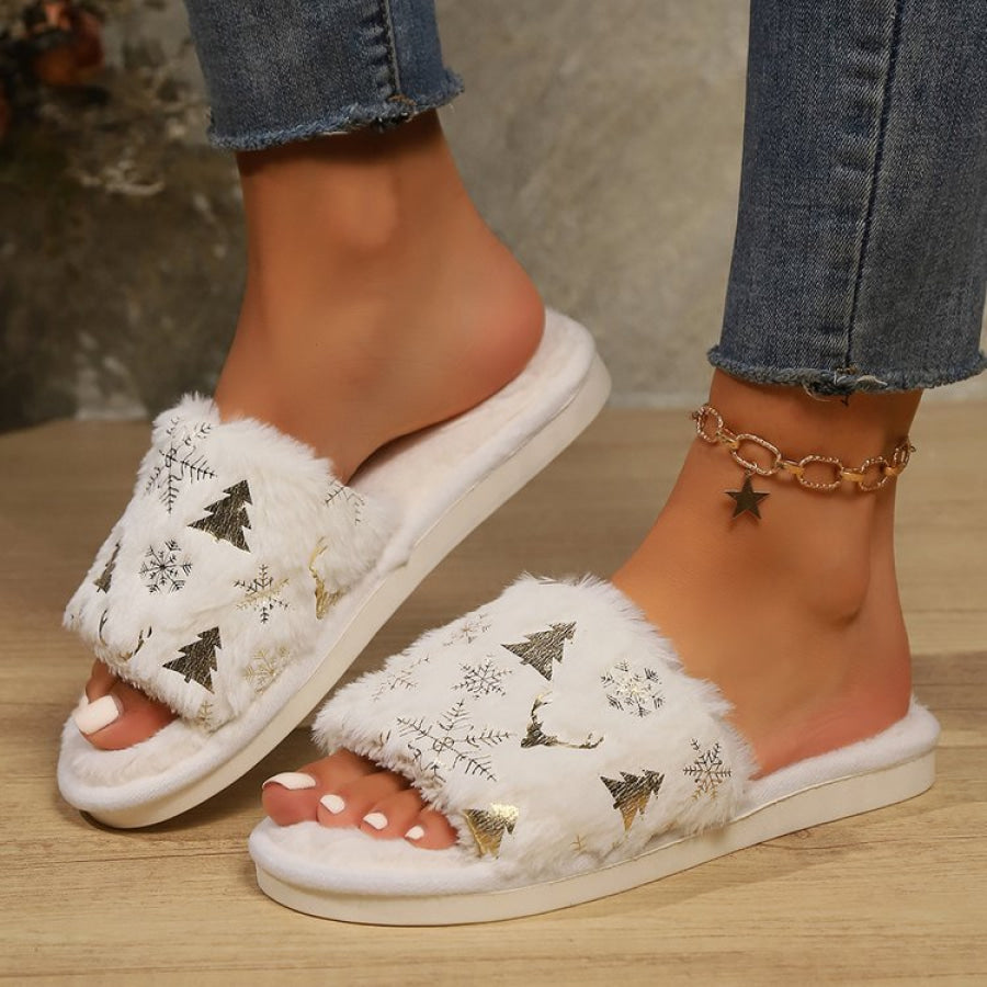 Snowflakes Open Toe Slippers Apparel and Accessories