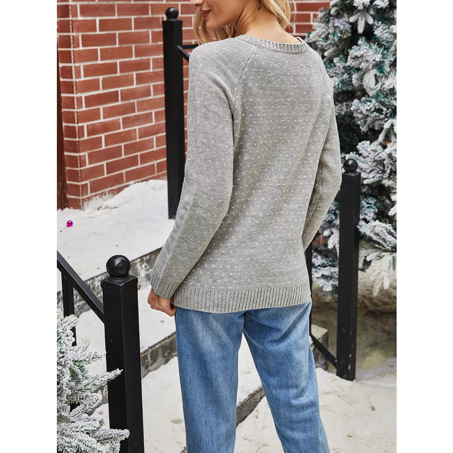 Snowman Graphic Raglan Sleeve Sweater Apparel and Accessories