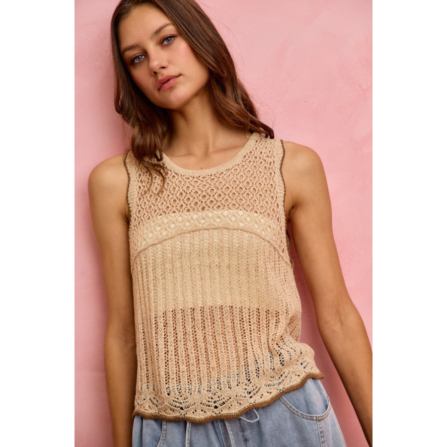 SO ME Crochet Lace Light Weight Sweater Vest Apparel and Accessories