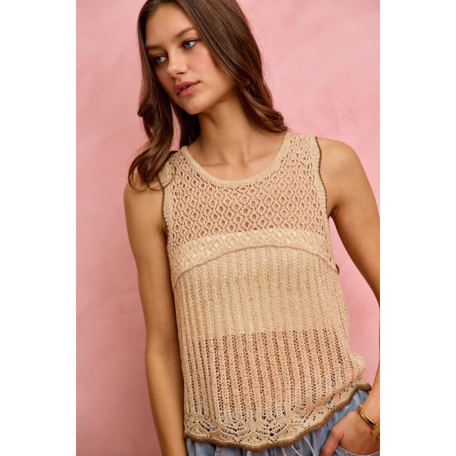 SO ME Crochet Lace Light Weight Sweater Vest Apparel and Accessories