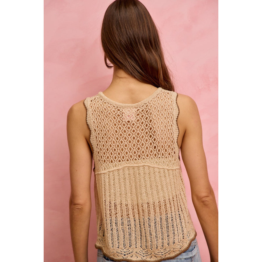 SO ME Crochet Lace Light Weight Sweater Vest Apparel and Accessories