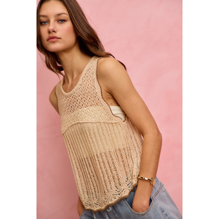 SO ME Crochet Lace Light Weight Sweater Vest Apparel and Accessories