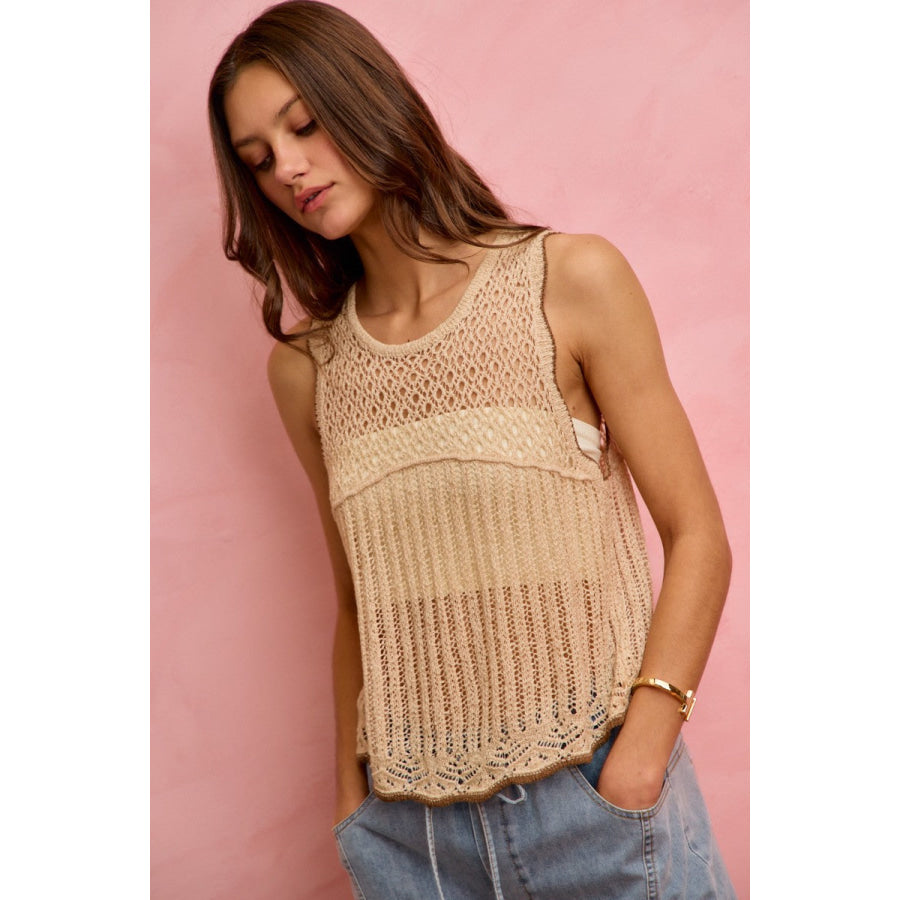 SO ME Crochet Lace Light Weight Sweater Vest Apparel and Accessories