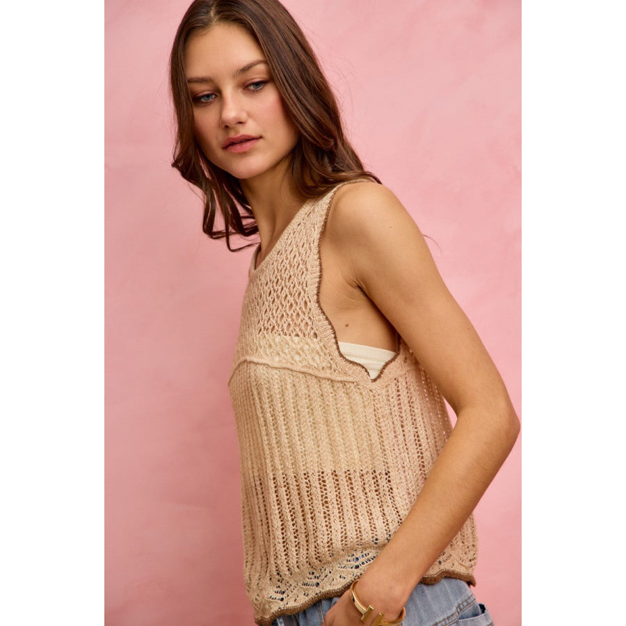 SO ME Crochet Lace Light Weight Sweater Vest Apparel and Accessories