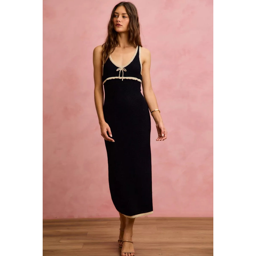 SO ME Knit Sweater Maxi Sleeveless Bodycon Resort Dress Apparel and Accessories