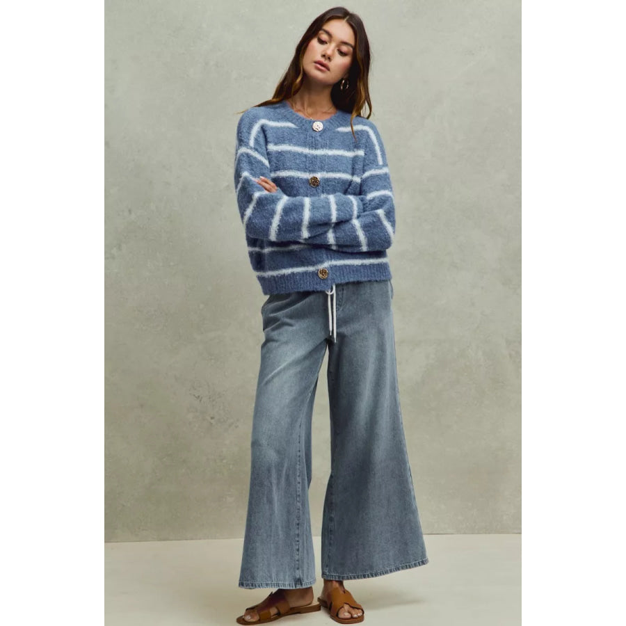 SO ME Mid Rise Elastic Waist Flare Denim Jeans Apparel and Accessories