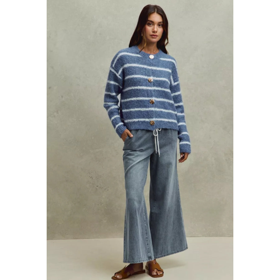 SO ME Mid Rise Elastic Waist Flare Denim Jeans Apparel and Accessories