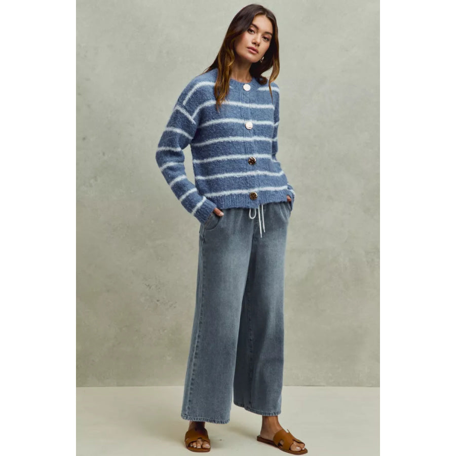 SO ME Mid Rise Elastic Waist Flare Denim Jeans Apparel and Accessories