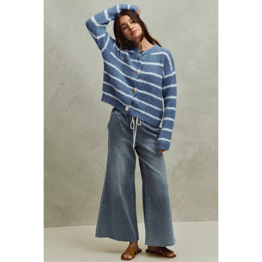 SO ME Mid Rise Elastic Waist Flare Denim Jeans Apparel and Accessories