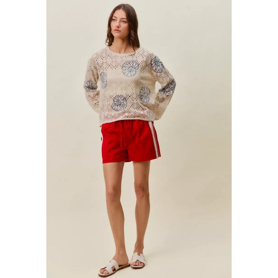 SO ME Seashell Lightweight Sweater Top Apparel and Accessories