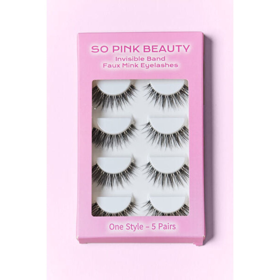 SO PINK BEAUTY Faux Mink Eyelashes 5 Pairs Apparel and Accessories