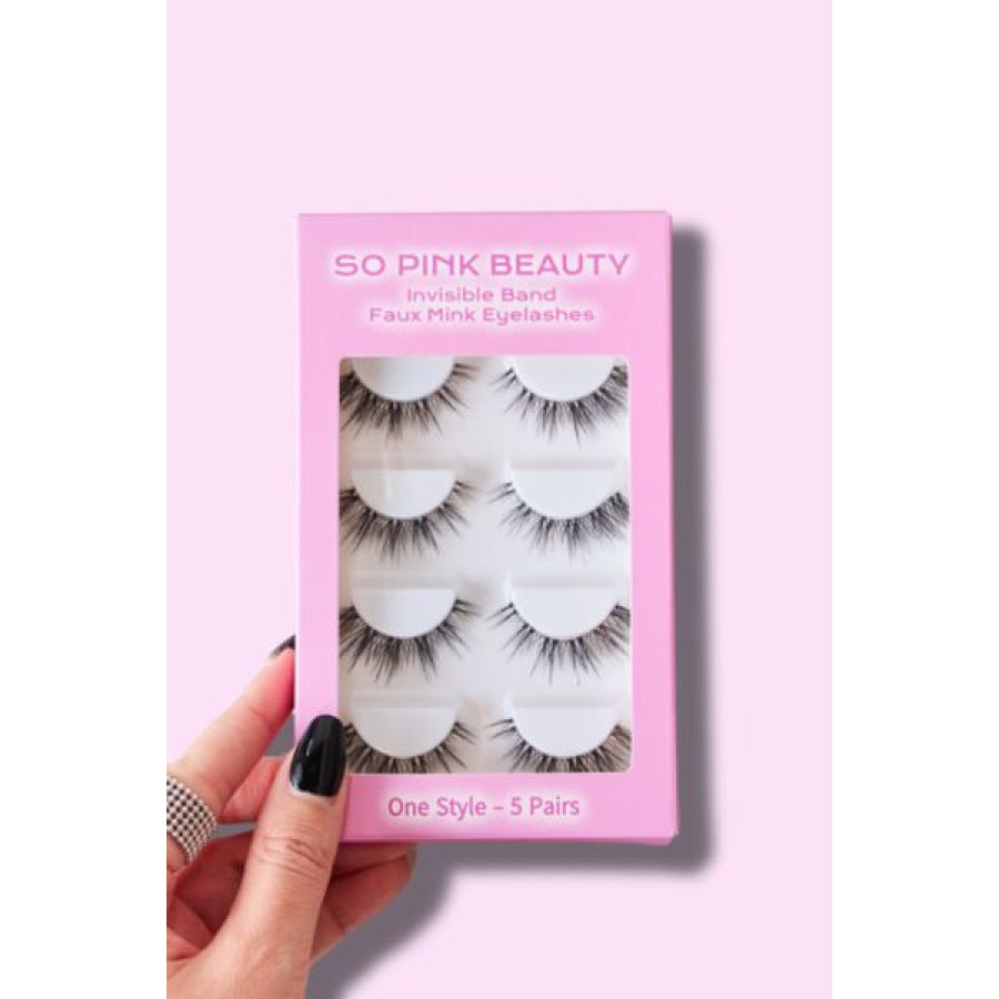 SO PINK BEAUTY Faux Mink Eyelashes 5 Pairs Cat Eye / One Size Apparel and Accessories