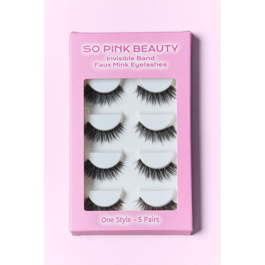 SO PINK BEAUTY Faux Mink Eyelashes 5 Pairs Apparel and Accessories