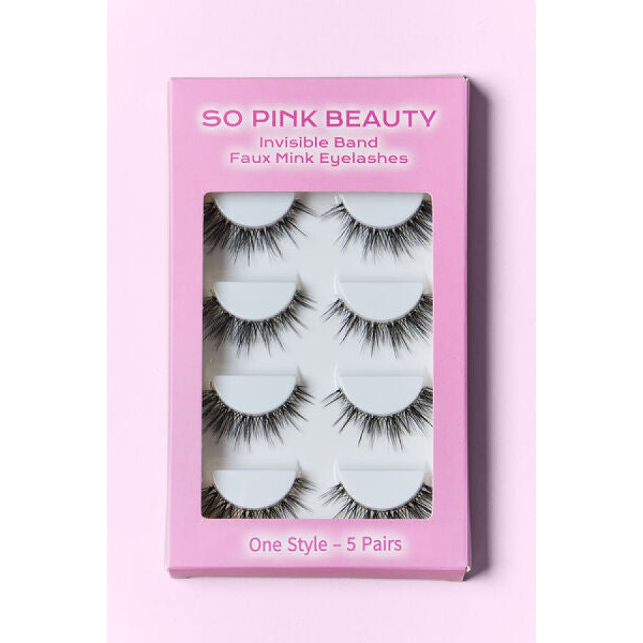 SO PINK BEAUTY Faux Mink Eyelashes 5 Pairs Apparel and Accessories