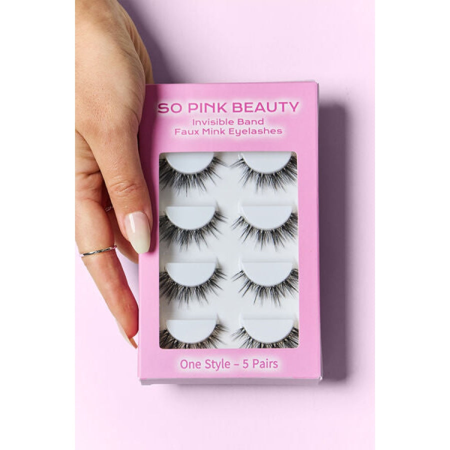 SO PINK BEAUTY Faux Mink Eyelashes 5 Pairs Cat Eye / One Size Apparel and Accessories