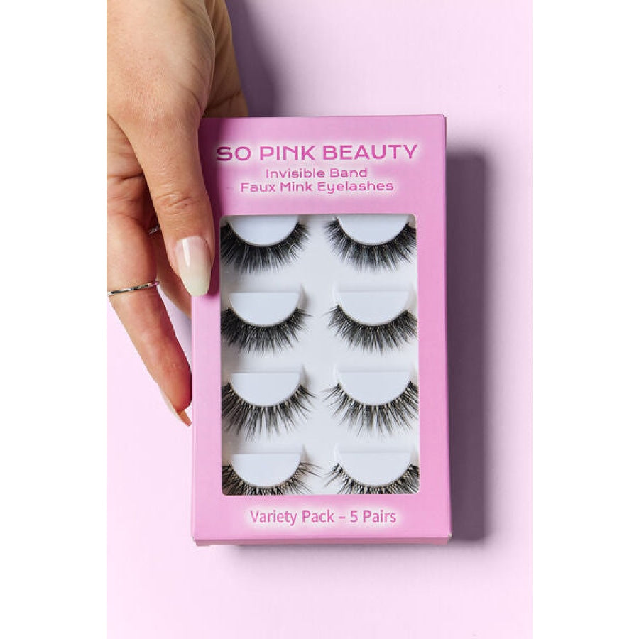 SO PINK BEAUTY Faux Mink Eyelashes Variety Pack 5 Pairs Gilded / One Size Apparel and Accessories