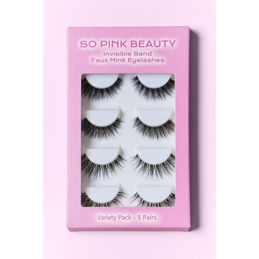 SO PINK BEAUTY Faux Mink Eyelashes Variety Pack 5 Pairs Gilded / One Size Apparel and Accessories