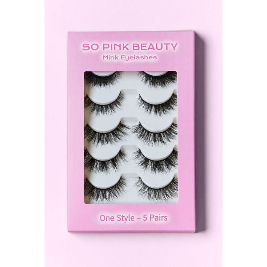 SO PINK BEAUTY Mink Eyelashes 5 Pairs Apparel and Accessories