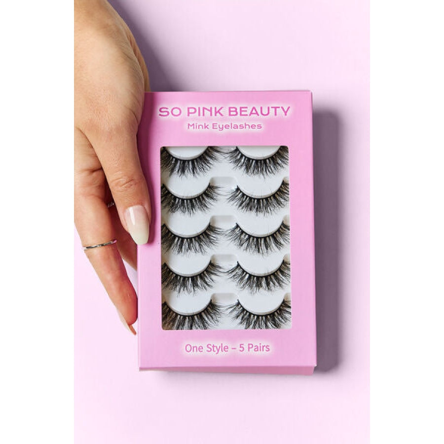 SO PINK BEAUTY Mink Eyelashes 5 Pairs Eye Candy / One Size Apparel and Accessories