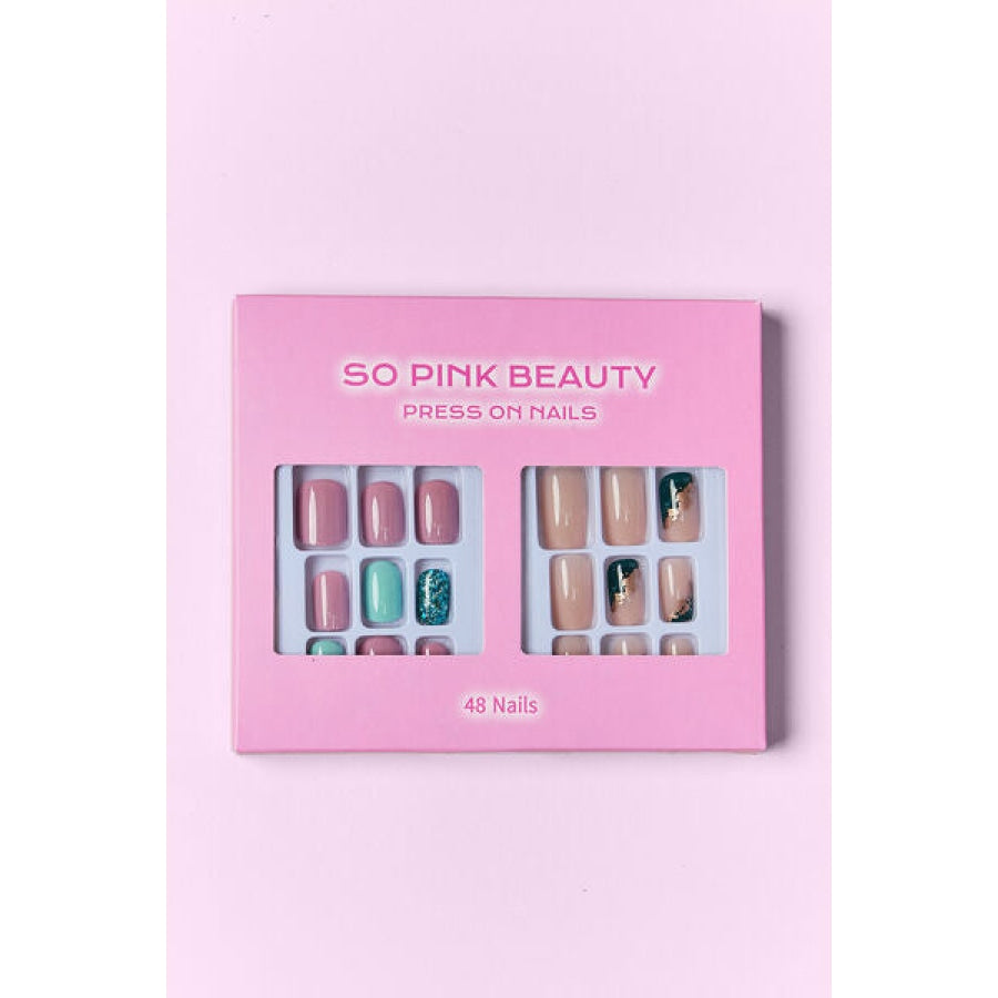 SO PINK BEAUTY Press On Nails 2 Packs Polished Petals / One Size Apparel and Accessories