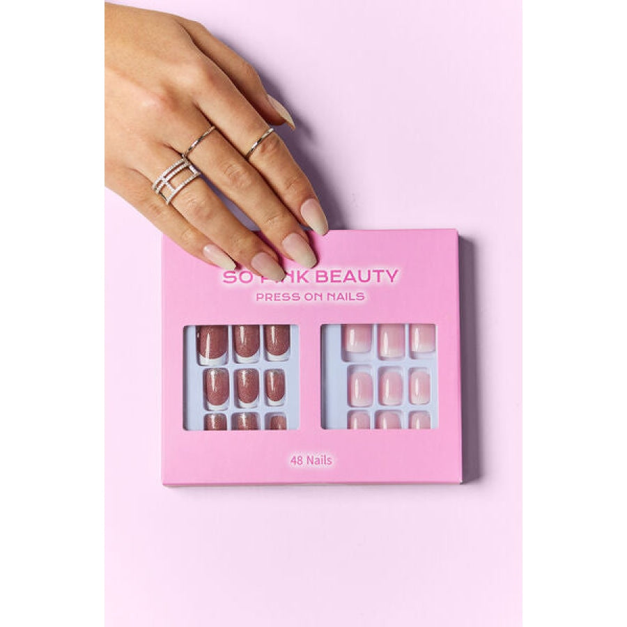 SO PINK BEAUTY Press On Nails 2 Packs Aurora / One Size Apparel and Accessories