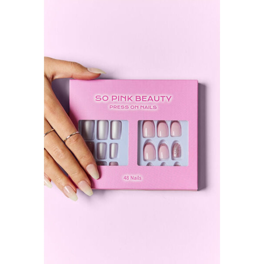 SO PINK BEAUTY Press On Nails 2 Packs Blush Bliss / One Size Apparel and Accessories