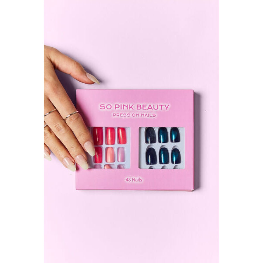 SO PINK BEAUTY Press On Nails 2 Packs Midnight Glam / One Size Apparel and Accessories