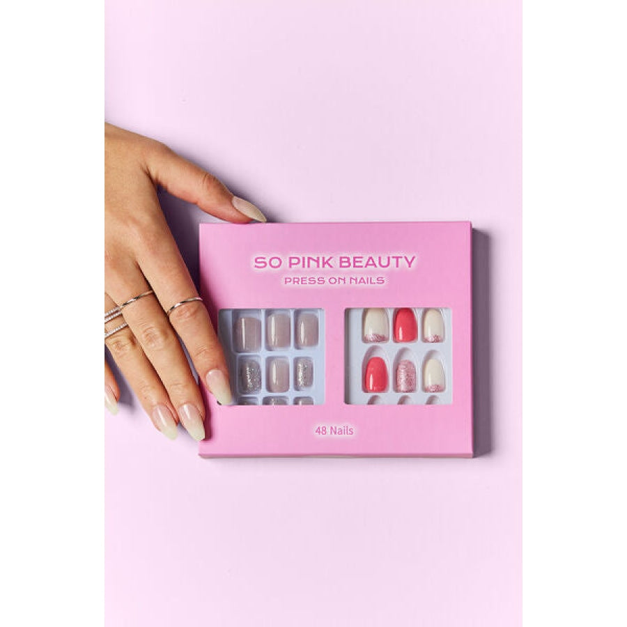 SO PINK BEAUTY Press On Nails 2 Packs Pop of Pink / One Size Apparel and Accessories
