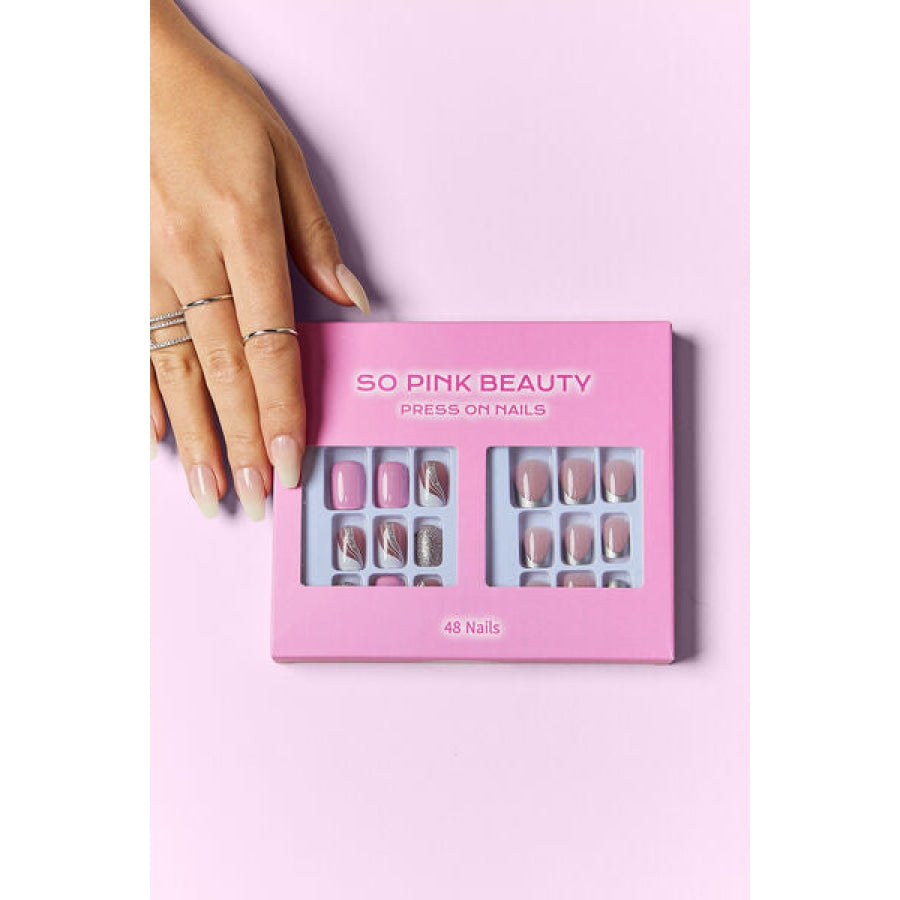 SO PINK BEAUTY Press On Nails 2 Packs Pretty in Pink / One Size Apparel and Accessories