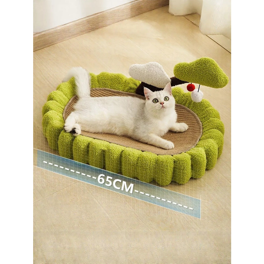Soft Cat Scratching Post Bed Matcha Green / One Size Apparel and Accessories