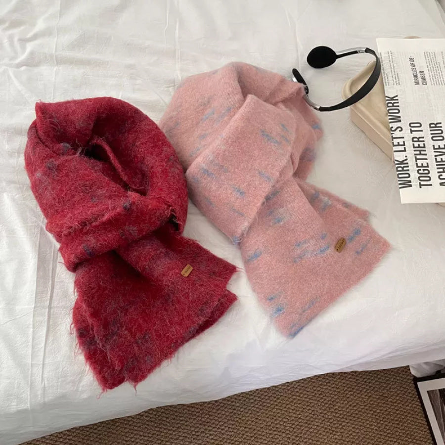 Soft Fuzzy Contrast Scarf Apparel and Accessories