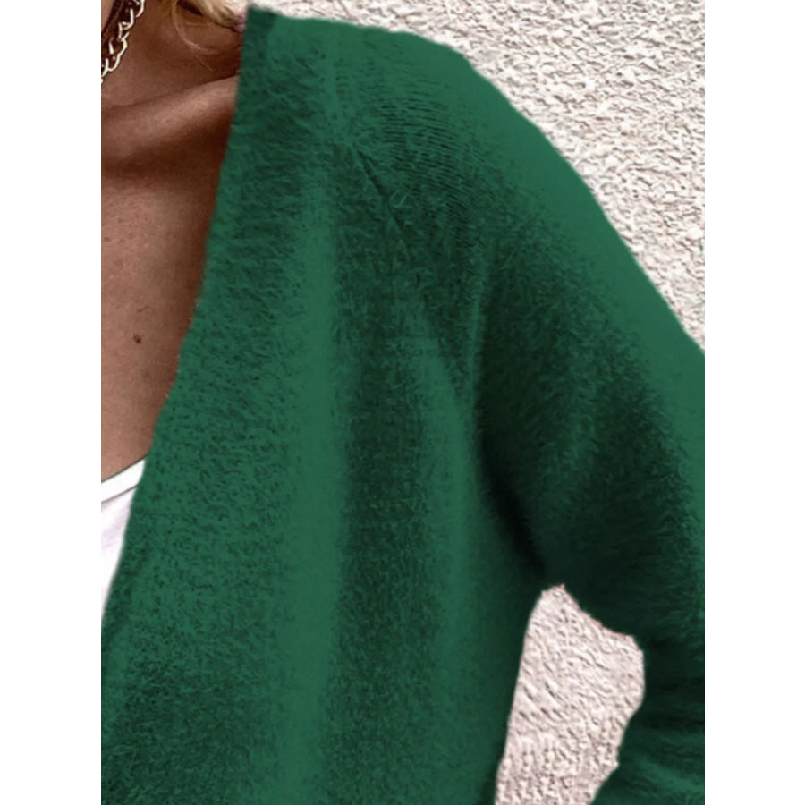 Soft Fuzzy V-Neck Button-Down Cardigan Apparel and Accessories