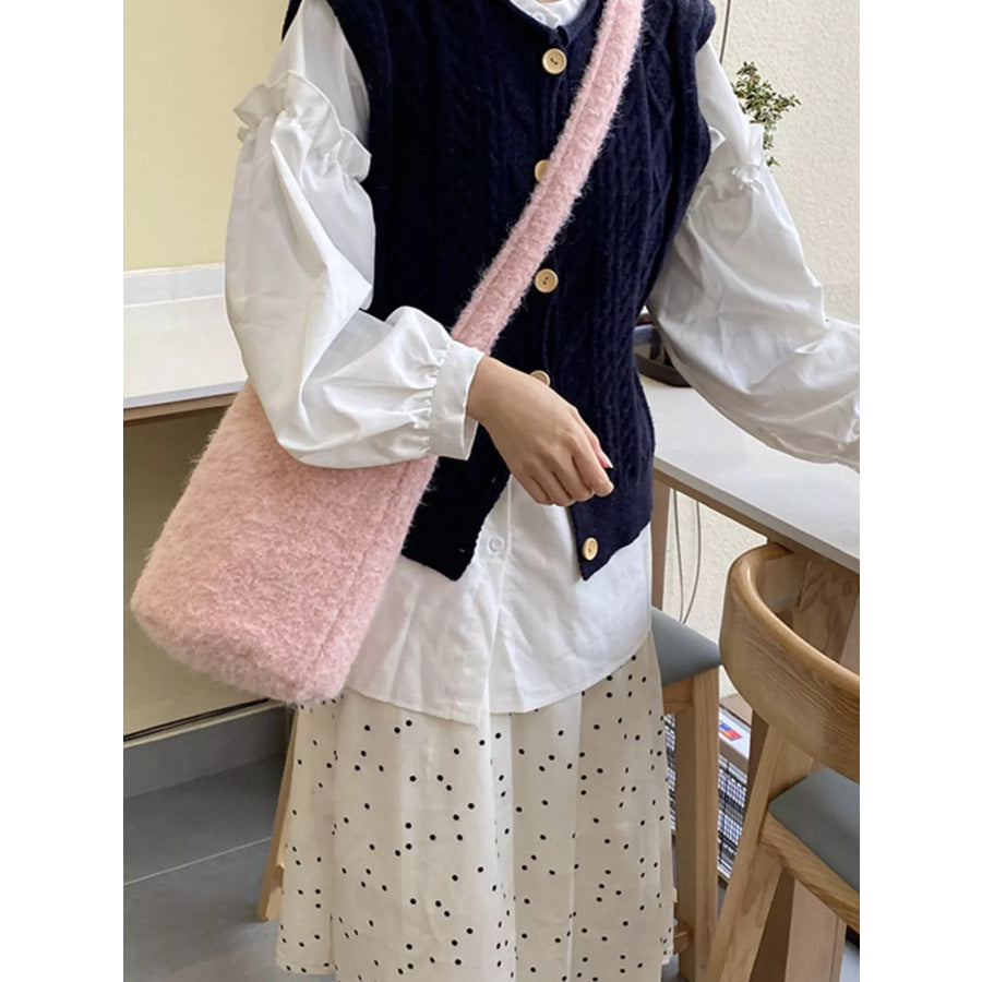 Soft Knit Crossbody Bag Blush Pink / ONESIZE Apparel and Accessories
