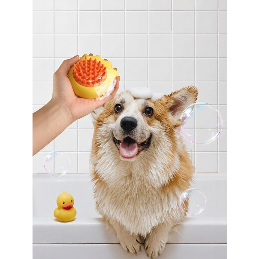Soft Pet Shower Brush Yellow Bath Brush / One Size Apparel and Accessories