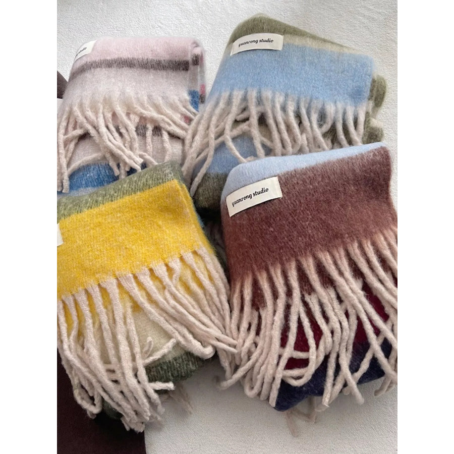 Soft Plaid Tassel Warm Scarf Apparel and Accessories