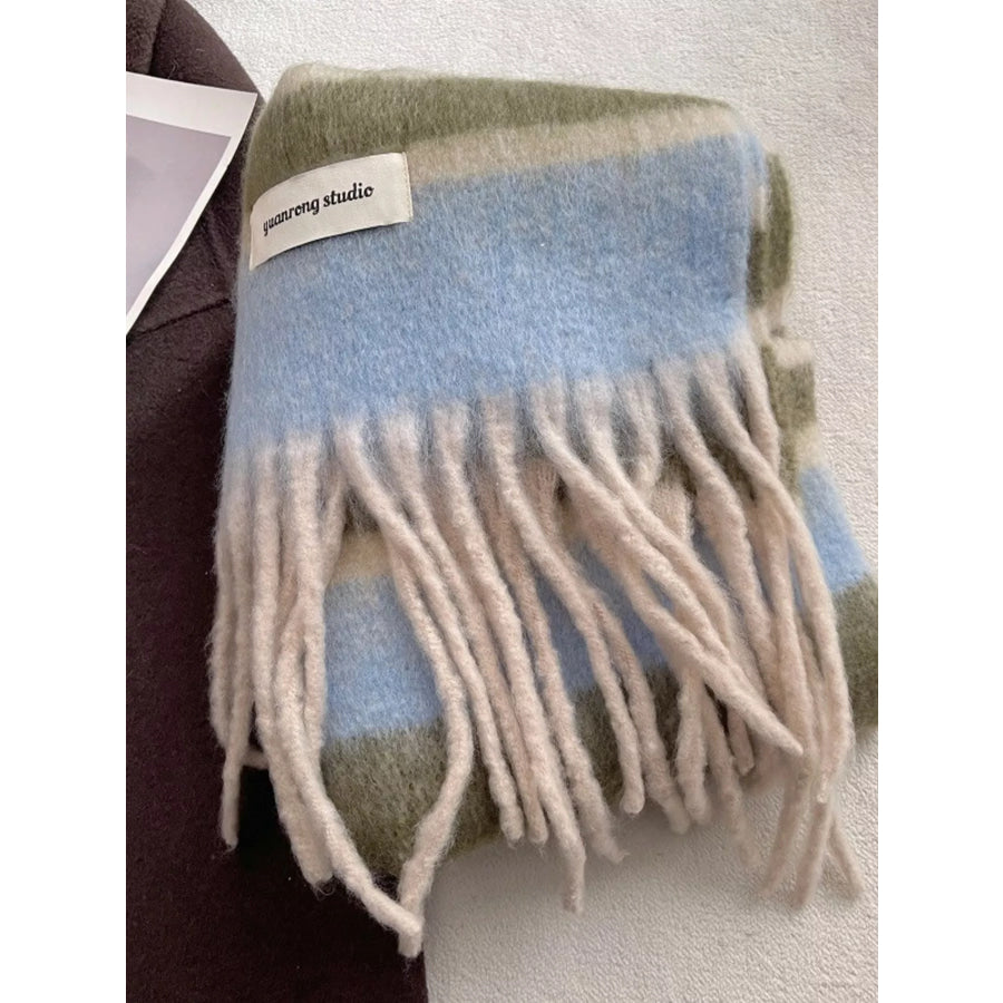 Soft Plaid Tassel Warm Scarf Apparel and Accessories