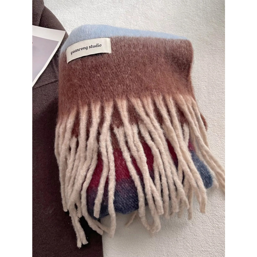 Soft Plaid Tassel Warm Scarf Apparel and Accessories