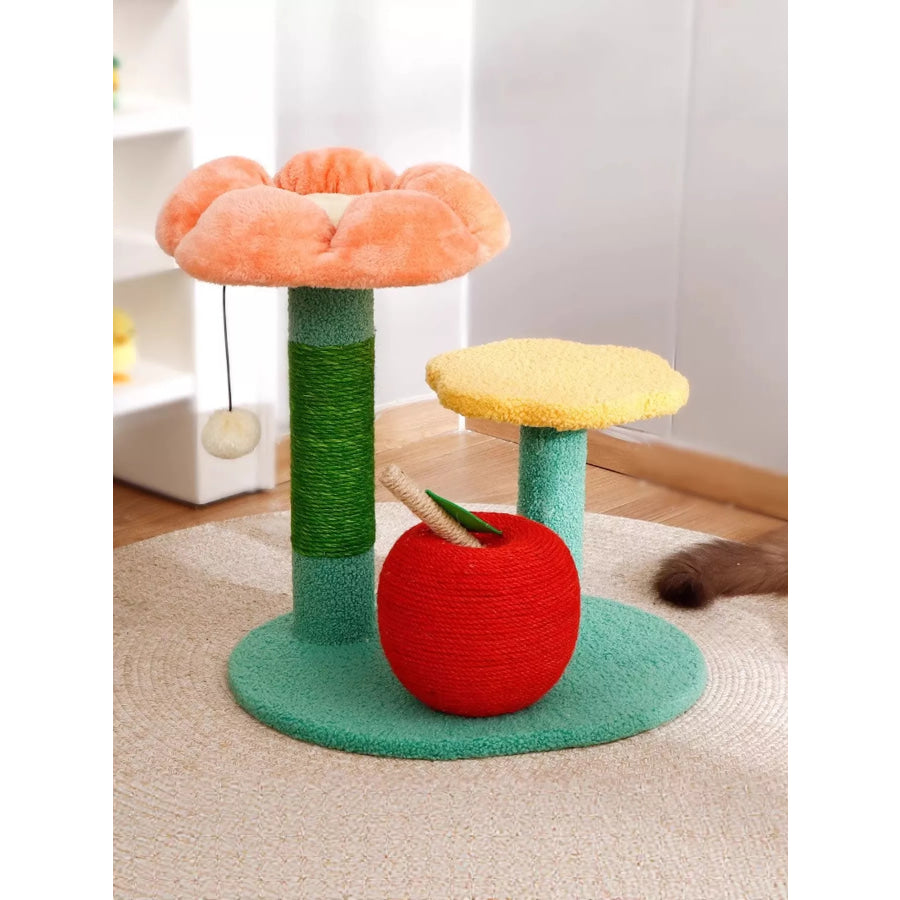 Soft Plush Cat Scratching Post Apple / ONESIZE Apparel and Accessories