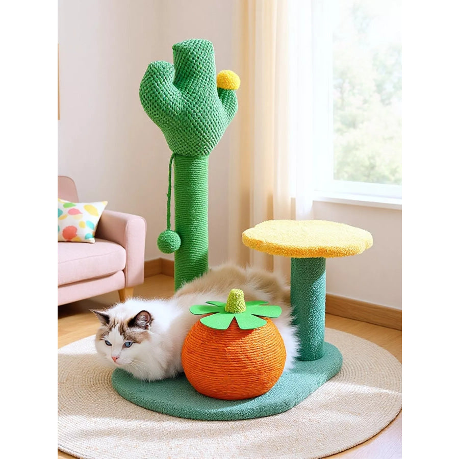 Soft Plush Cat Scratching Post Cactus / ONESIZE Apparel and Accessories