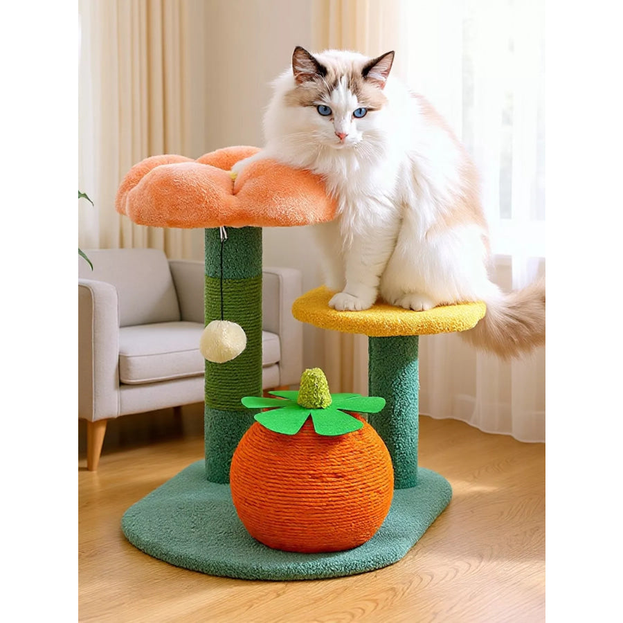 Soft Plush Cat Scratching Post Flowers / ONESIZE Apparel and Accessories