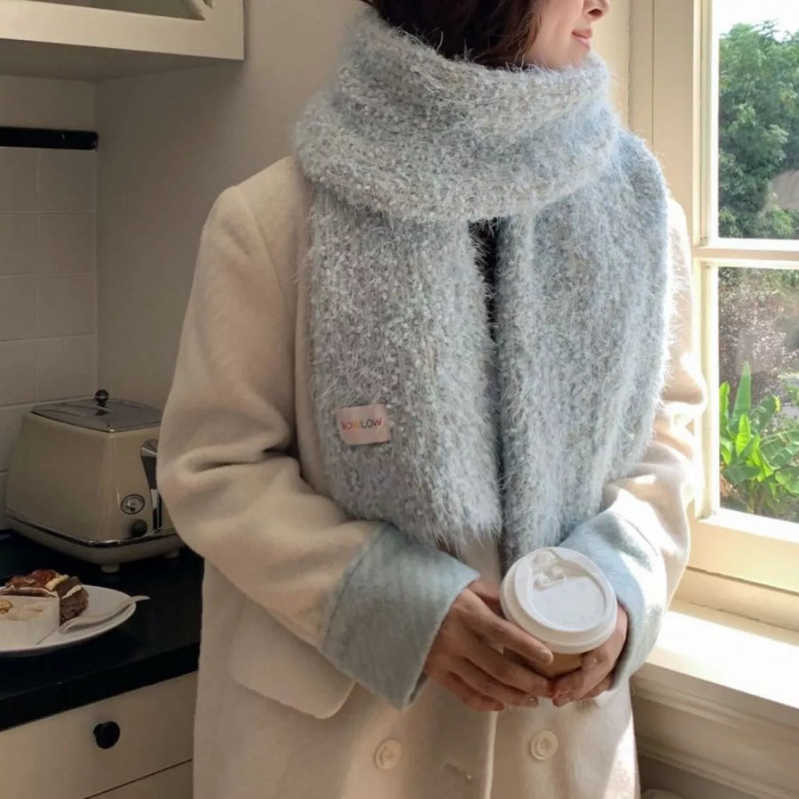 Soft Plush Winter Warm Scarf Azure / ONESIZE Apparel and Accessories