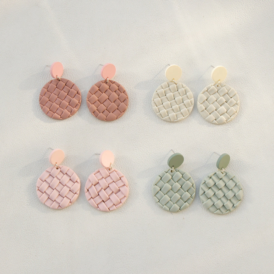 Soft Pottery Round Braided Earrings Apparel and Accessories
