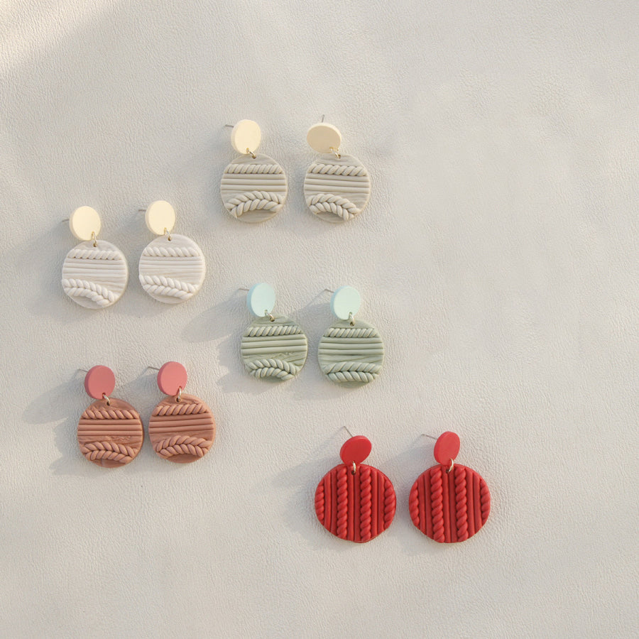 Soft Pottery Round Earrings Apparel and Accessories