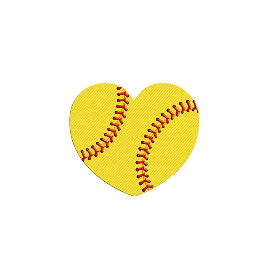 Softball Heart Embroidered Patch - ETA 4/29 WS 600 Accessories