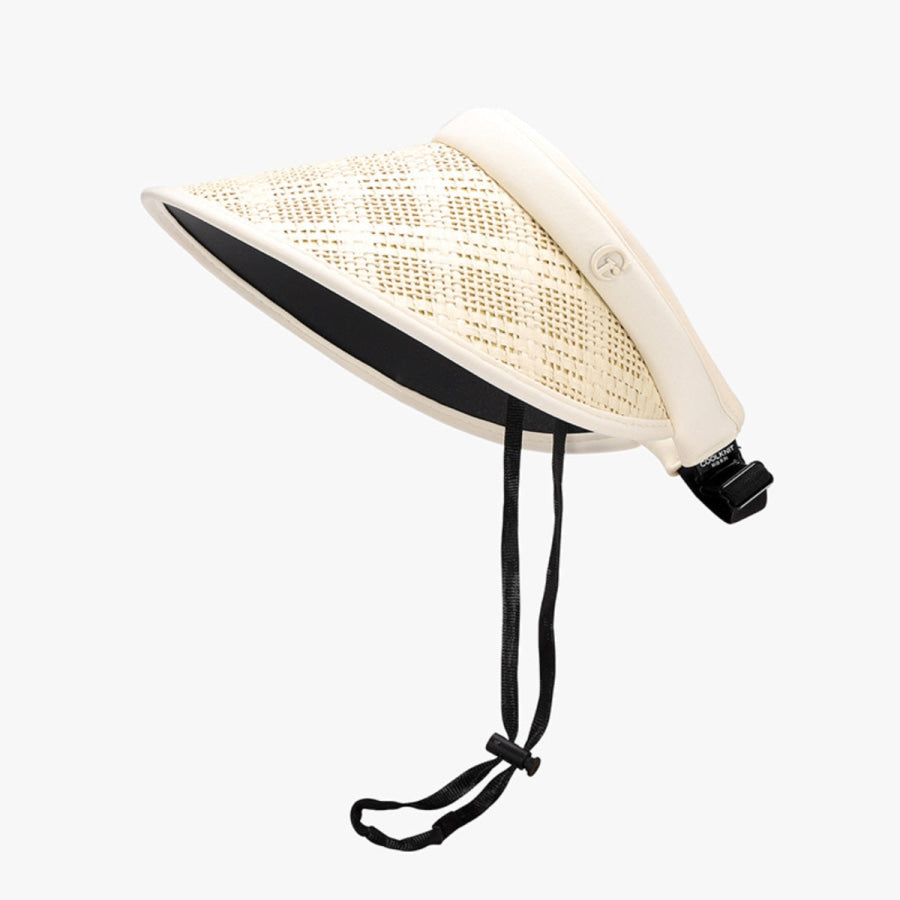 Solid Adjustable Weave Visor Ivory / One Size Apparel and Accessories