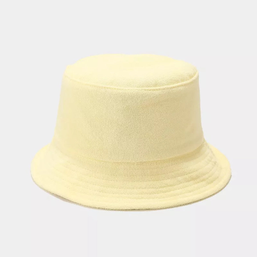 Solid Color Bucket Hat Light Yellow / One Size Apparel and Accessories